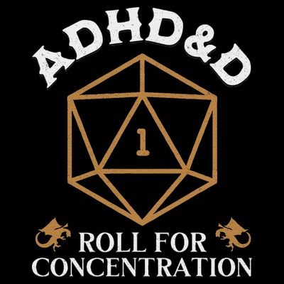 Vintage Adhd&D Roll For Concentration Dnd T-Shirt