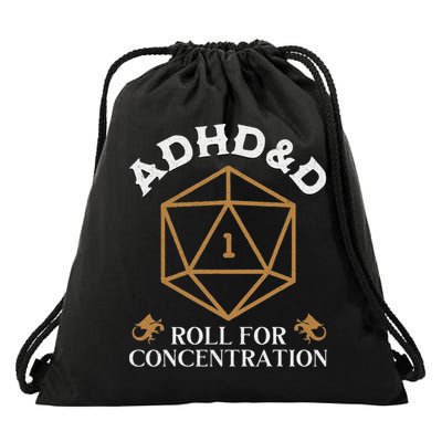 Vintage Adhd&D Roll For Concentration Dnd Drawstring Bag