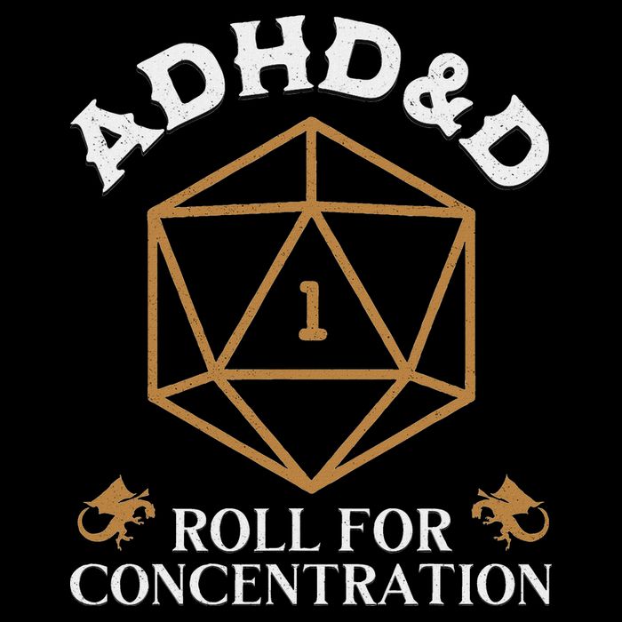 Vintage Adhd&D Roll For Concentration Dnd Flat Bill Trucker Hat