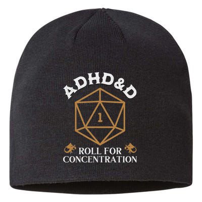 Vintage Adhd&D Roll For Concentration Dnd Sustainable Beanie