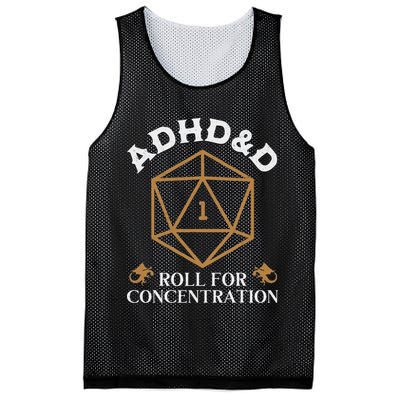 Vintage Adhd&D Roll For Concentration Dnd Mesh Reversible Basketball Jersey Tank