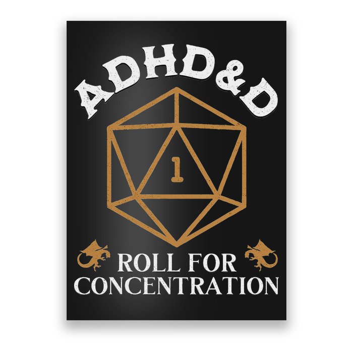 Vintage Adhd&D Roll For Concentration Dnd Poster