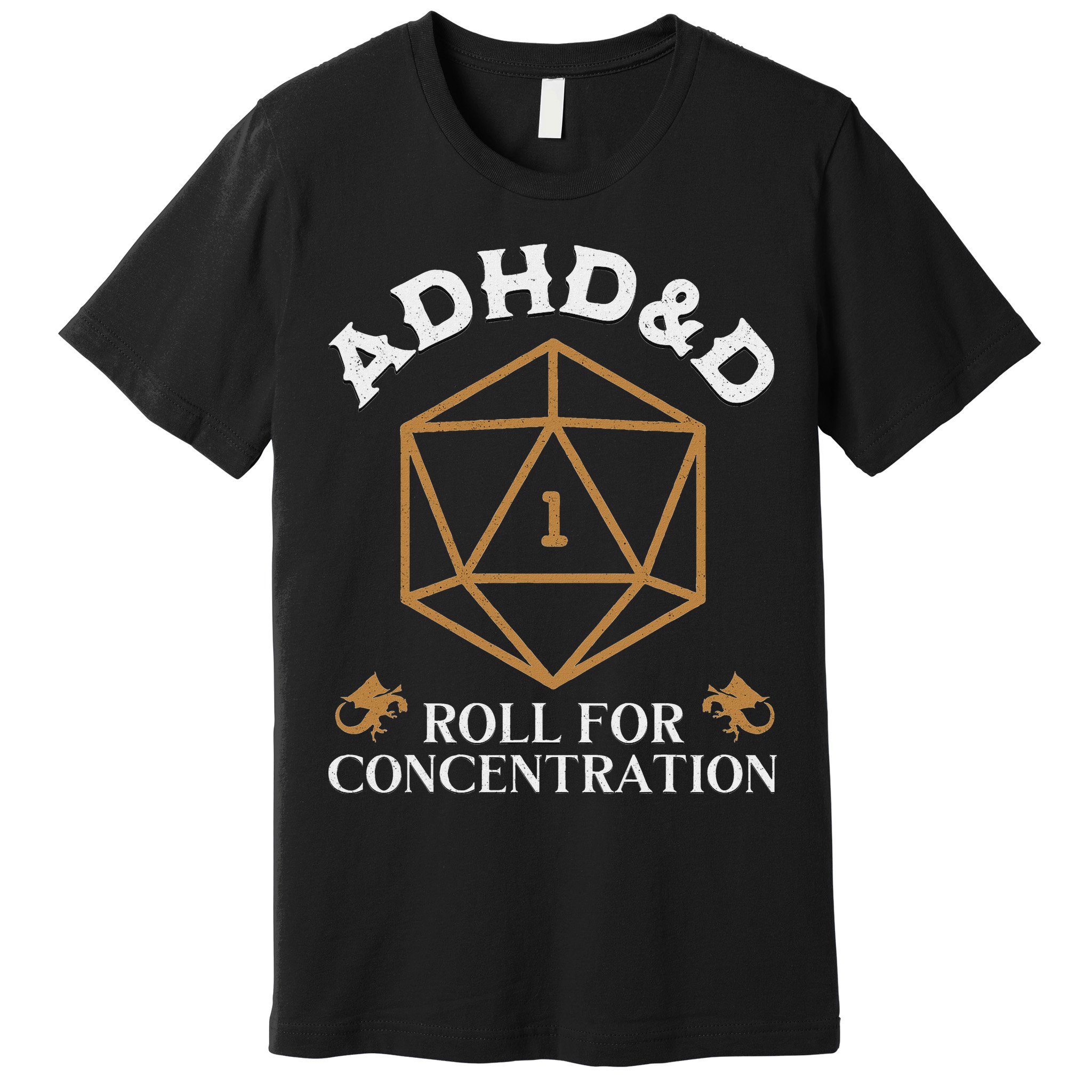 Vintage Adhd&D Roll For Concentration Dnd Premium T-Shirt