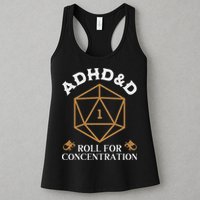 Vintage Adhd&D Roll For Concentration Dnd Womens Tank Top