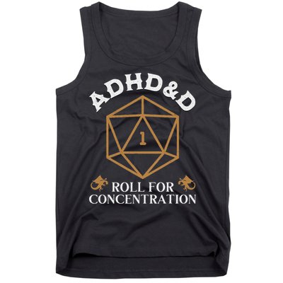 Vintage Adhd&D Roll For Concentration Dnd Tank Top