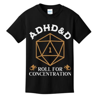 Vintage Adhd&D Roll For Concentration Dnd Kids T-Shirt