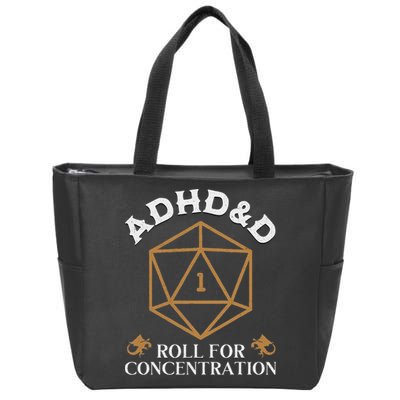Vintage Adhd&D Roll For Concentration Dnd Zip Tote Bag