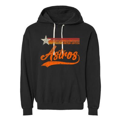 Vintage Astros Retro Style 70s 80s First Name Garment-Dyed Fleece Hoodie