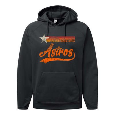 Vintage Astros Retro Style 70s 80s First Name Performance Fleece Hoodie