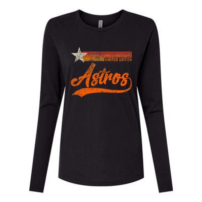 Vintage Astros Retro Style 70s 80s First Name Womens Cotton Relaxed Long Sleeve T-Shirt