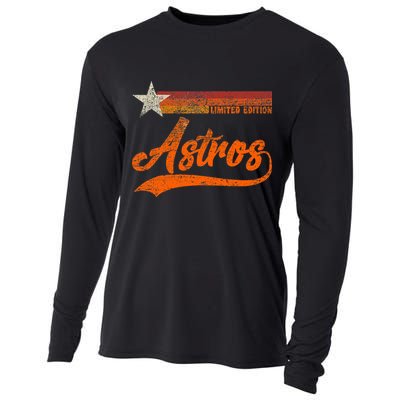 Vintage Astros Retro Style 70s 80s First Name Cooling Performance Long Sleeve Crew