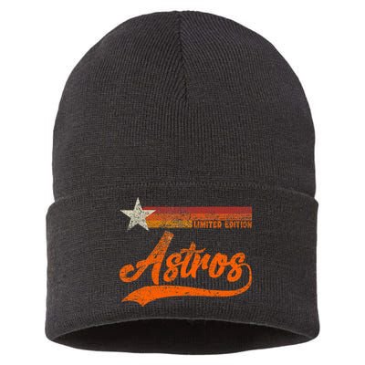 Vintage Astros Retro Style 70s 80s First Name Sustainable Knit Beanie