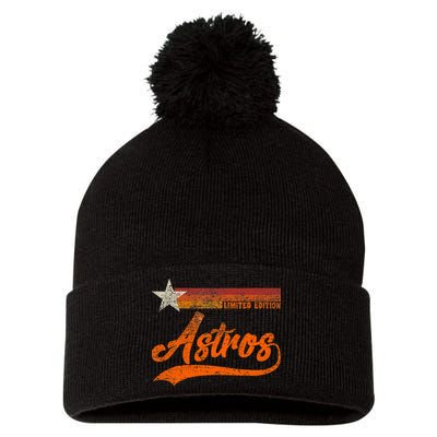 Vintage Astros Retro Style 70s 80s First Name Pom Pom 12in Knit Beanie