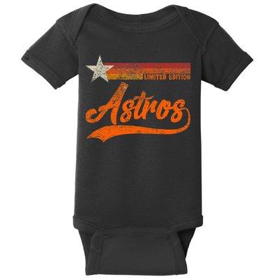 Vintage Astros Retro Style 70s 80s First Name Baby Bodysuit
