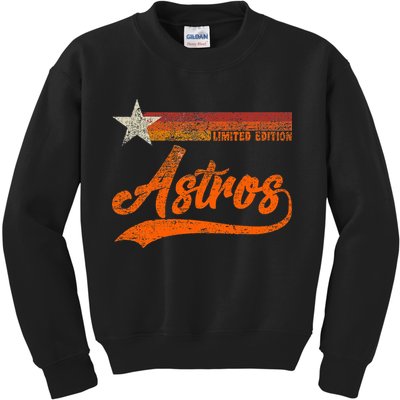 Vintage Astros Retro Style 70s 80s First Name Kids Sweatshirt