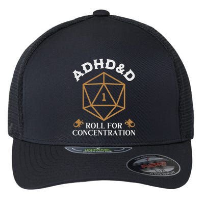 Vintage Adhd&D Roll For Concentration Dnd Women Flexfit Unipanel Trucker Cap