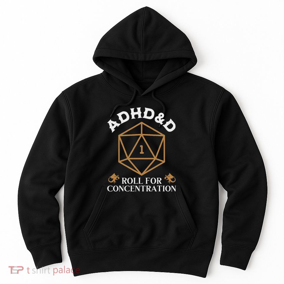 Vintage Adhd&D Roll For Concentration Dnd Women Hoodie