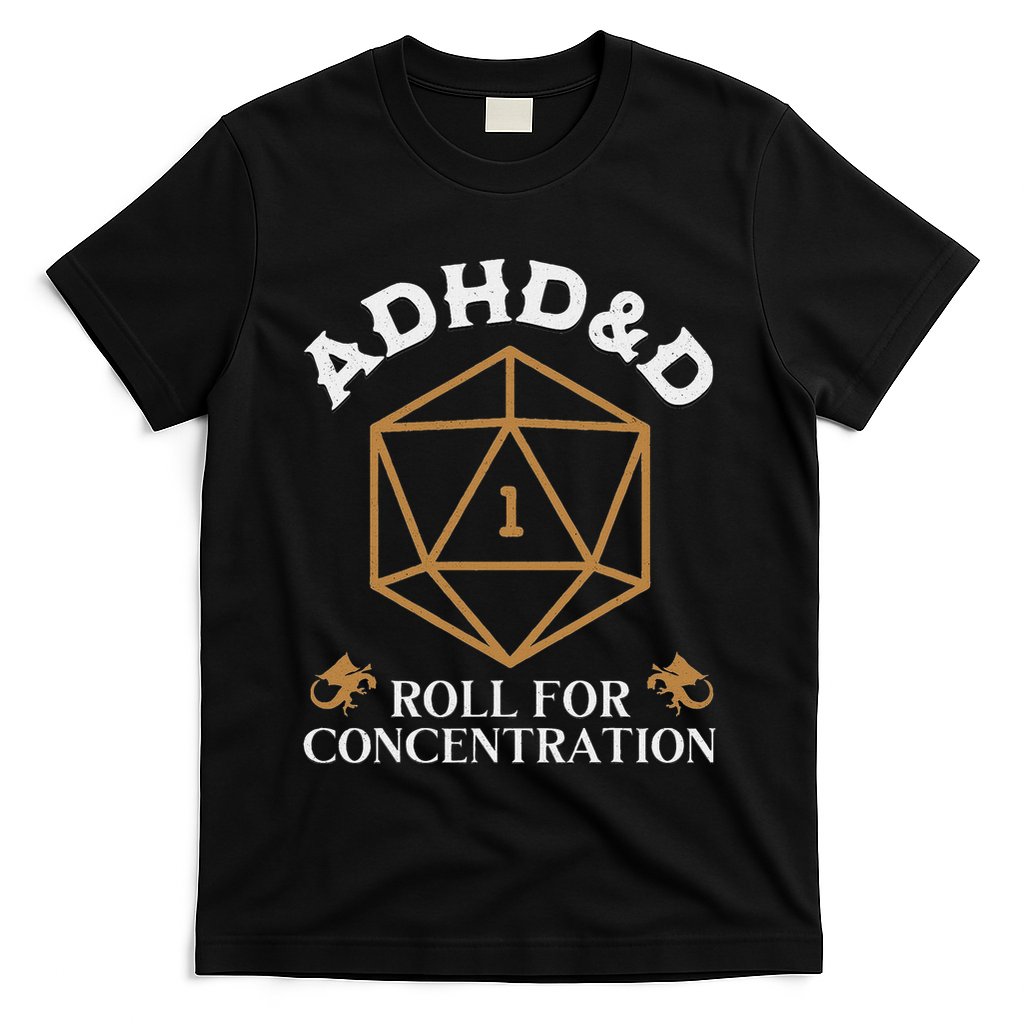 Vintage Adhd&D Roll For Concentration Dnd Women T-Shirt