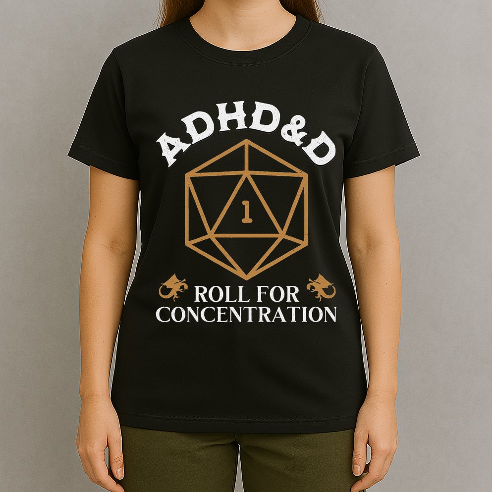Vintage Adhd&D Roll For Concentration Dnd Women T-Shirt