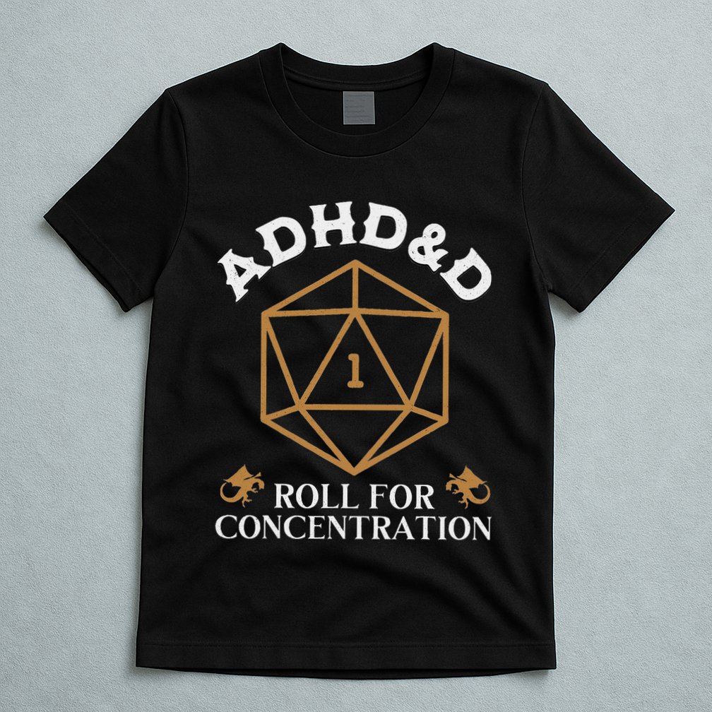 Vintage Adhd&D Roll For Concentration Dnd Women T-Shirt