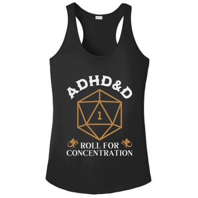 Vintage Adhd&D Roll For Concentration Dnd Women Ladies PosiCharge Competitor Racerback Tank