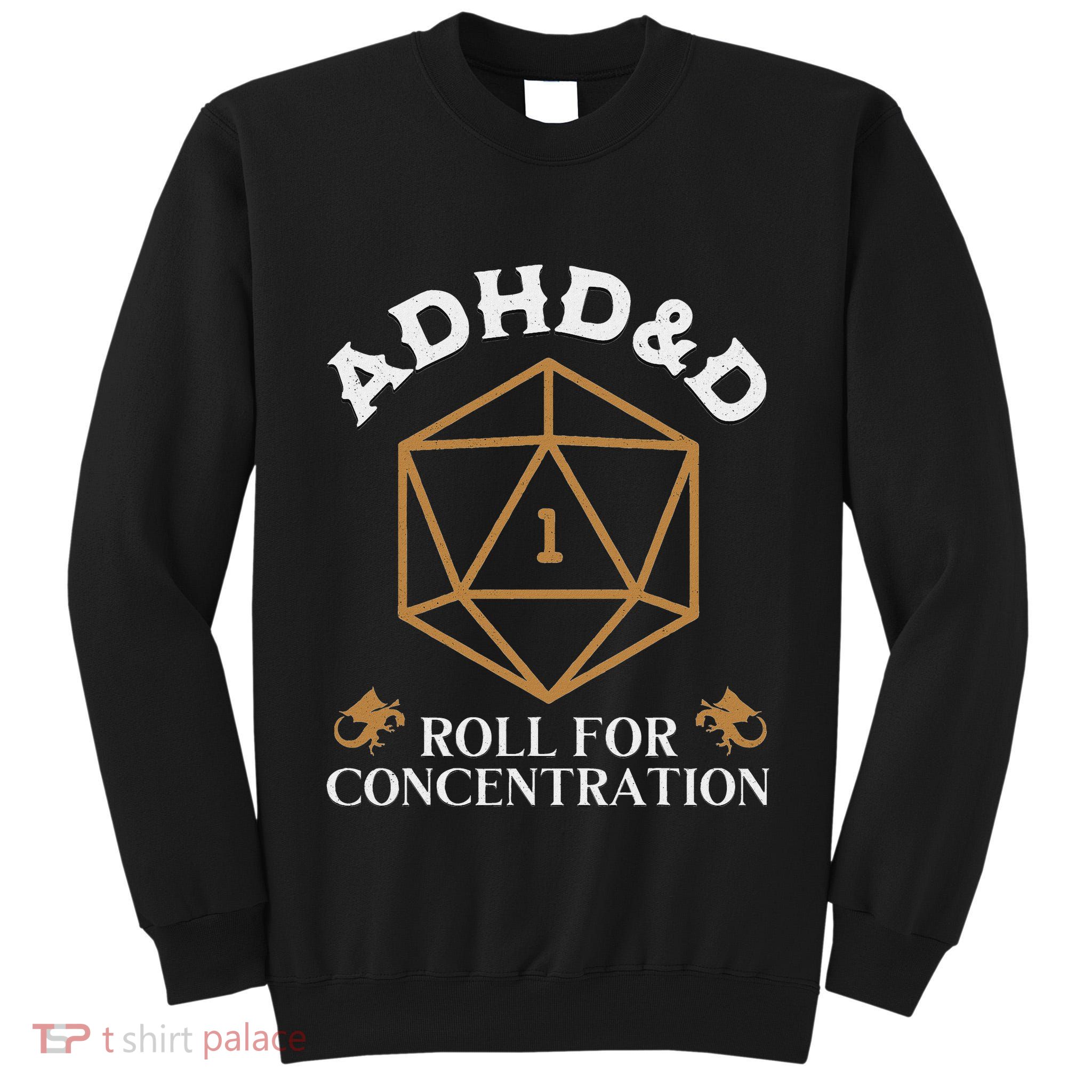 Vintage Adhd&D Roll For Concentration Dnd Women Tall Sweatshirt