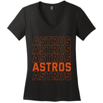 Vintage A.S.T.R.O..S. Retro Style 70s 80s First Name Women's V-Neck T-Shirt