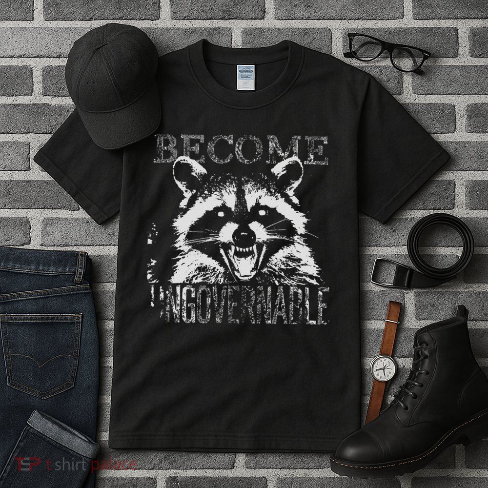 Vintage Angry Raccoon Become Ungovernable Trash Panda Meme Tall T-Shirt