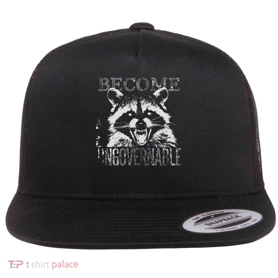 Vintage Angry Raccoon Become Ungovernable Trash Panda Meme Flatbill Hat