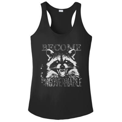 Vintage Angry Raccoon Become Ungovernable Trash Panda Meme Ladies PosiCharge Competitor Racerback Tank
