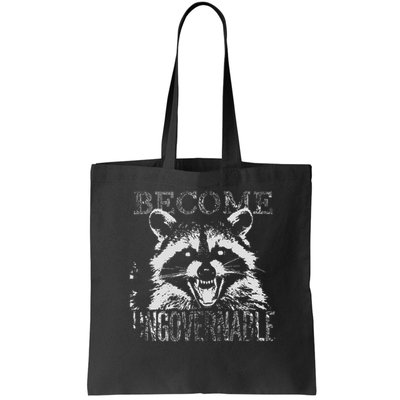 Vintage Angry Raccoon Become Ungovernable Trash Panda Meme Bag