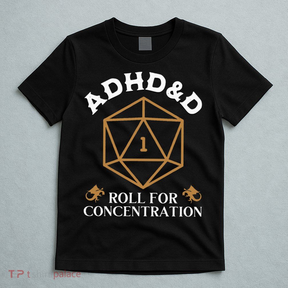 Vintage Adhd&D Roll For Concentration Dnd T-Shirt