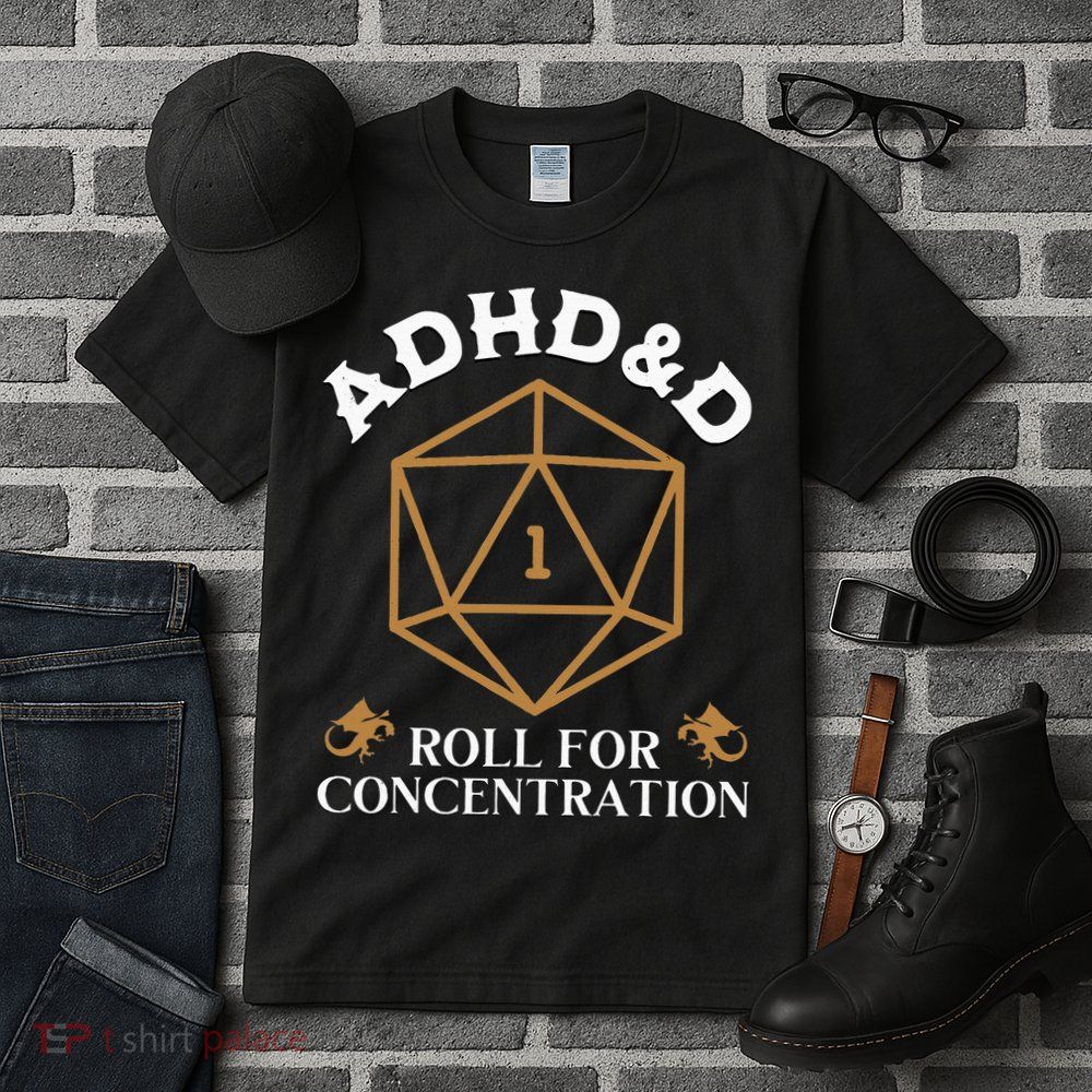 Vintage Adhd&D Roll For Concentration Dnd Tall T-Shirt
