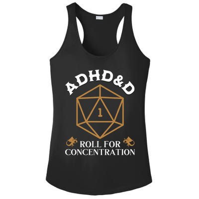 Vintage Adhd&D Roll For Concentration Dnd Ladies PosiCharge Competitor Racerback Tank