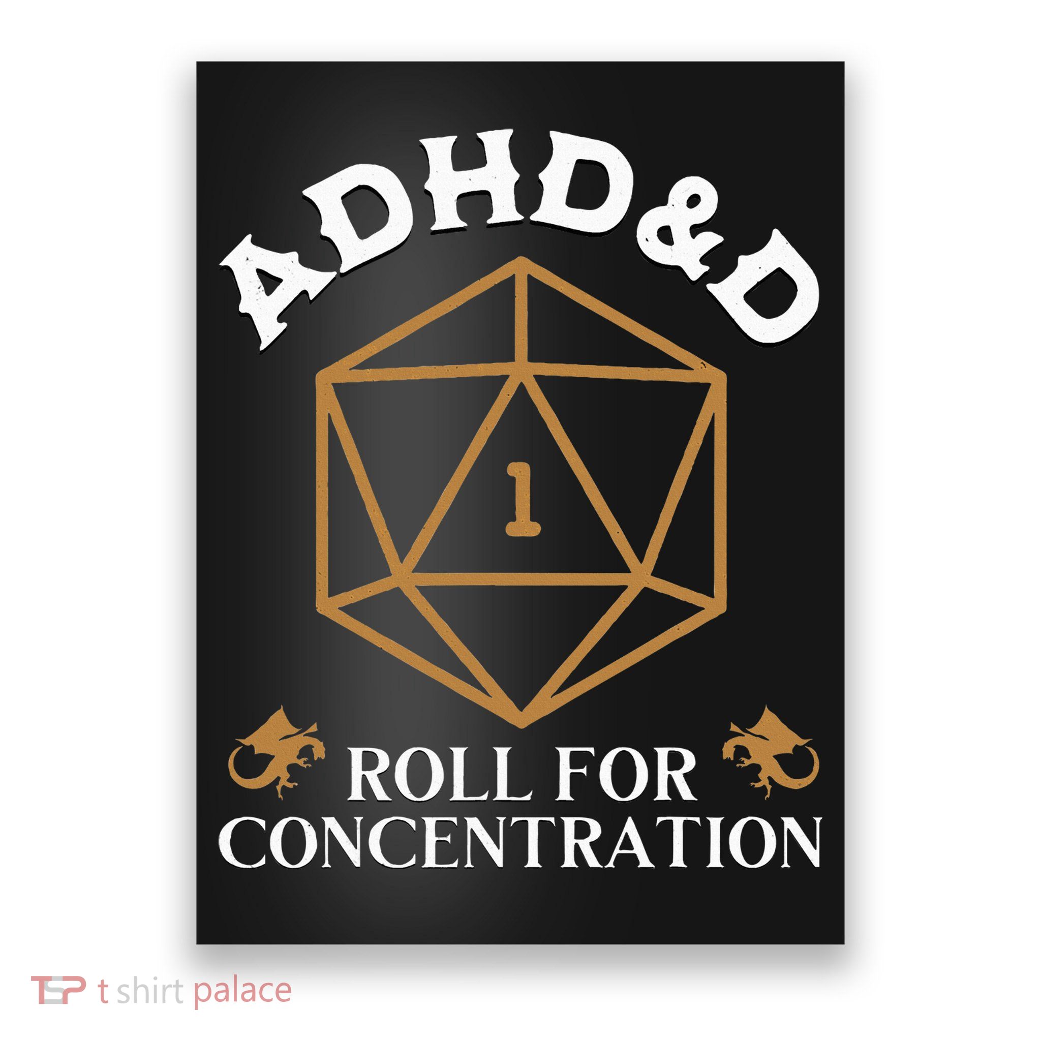 Vintage Adhd&D Roll For Concentration Dnd Poster