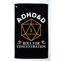 Vintage Adhd&D Roll For Concentration Dnd Golf Towel