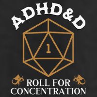 Vintage Adhd&D Roll For Concentration Dnd Golf Towel
