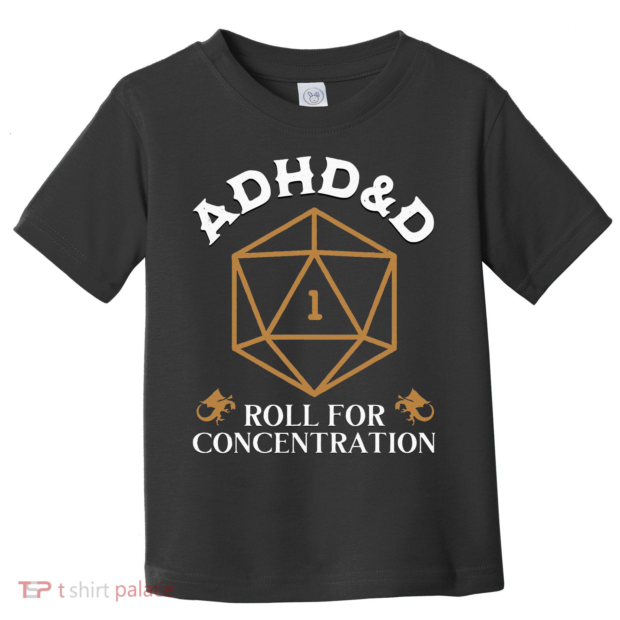 Vintage Adhd&D Roll For Concentration Dnd Toddler T-Shirt