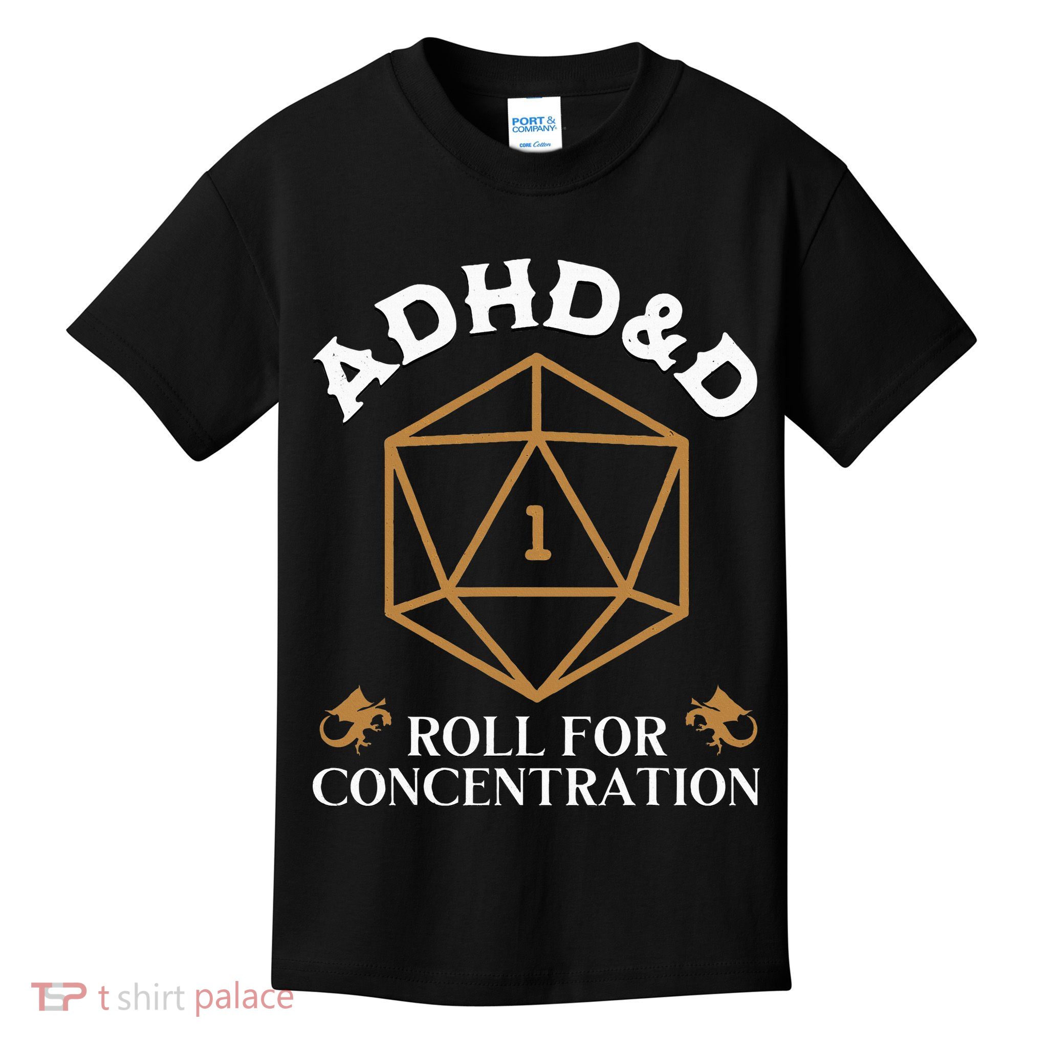 Vintage Adhd&D Roll For Concentration Dnd Kids T-Shirt