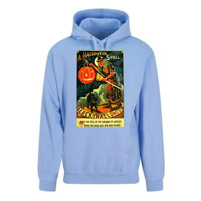 Vintage Art Retro Halloween Witch Unisex Surf Hoodie