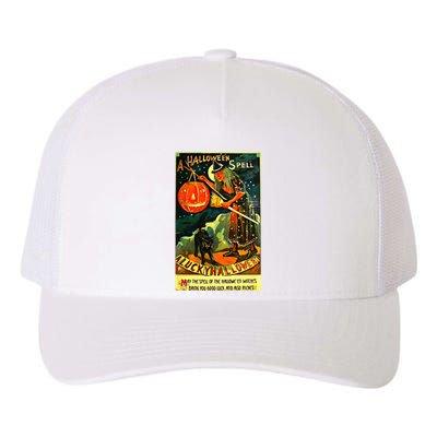 Vintage Art Retro Halloween Witch Yupoong Adult 5-Panel Trucker Hat