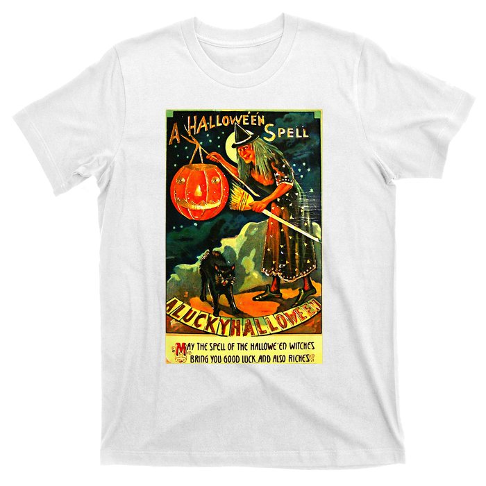 Vintage Art Retro Halloween Witch T-Shirt