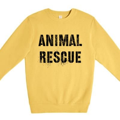 Vintage Animal Rescue Wild Cats Dogs Adoption Dept Earth Day Gift Premium Crewneck Sweatshirt