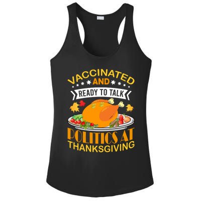 Vaccinated And Ready To Talk Politics At Thanksgiving Ladies PosiCharge Competitor Racerback Tank