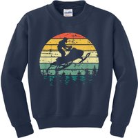 Vintage American Snowmobile Retro Snowmobiling Sled Kids Sweatshirt