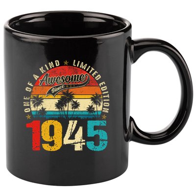 Vintage Awesome Since 1945 80th Birthday 80 Years Old 11oz C Handle Ceramic Mug