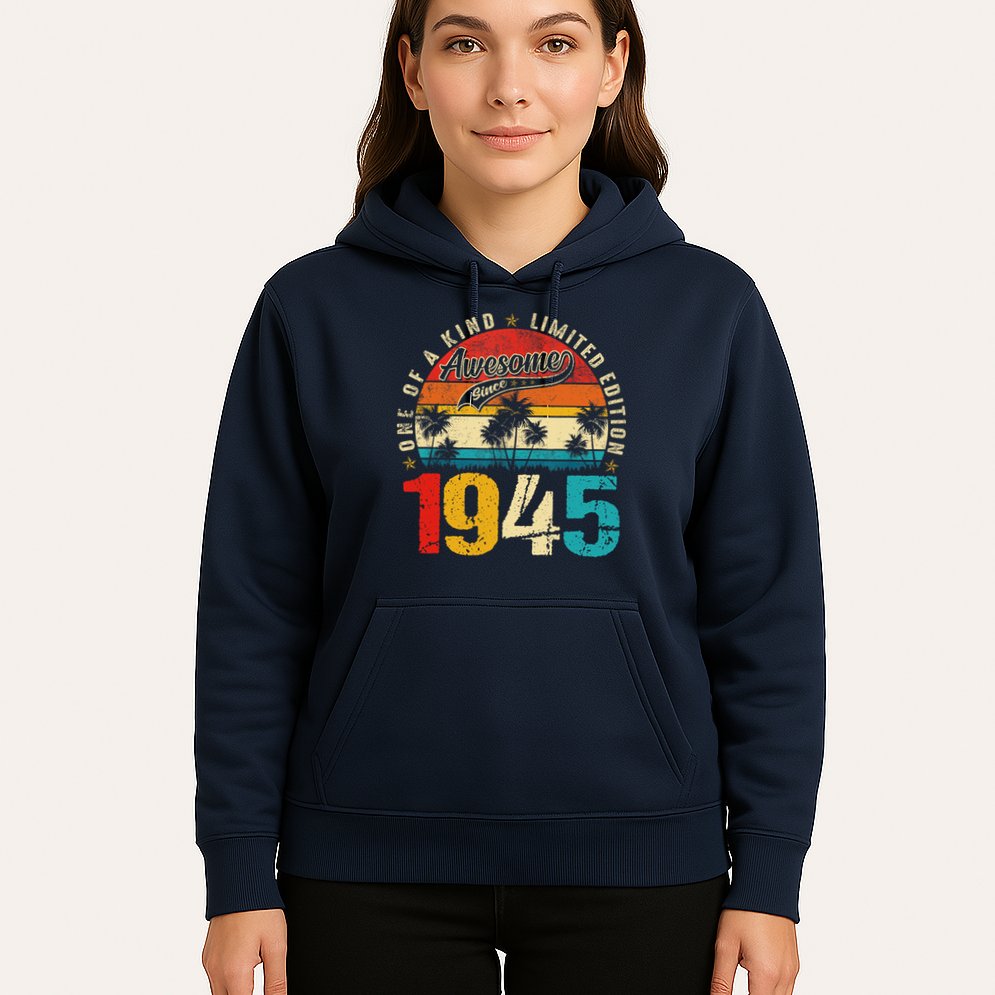 Vintage Awesome Since 1945 80th Birthday 80 Years Old Hoodie
