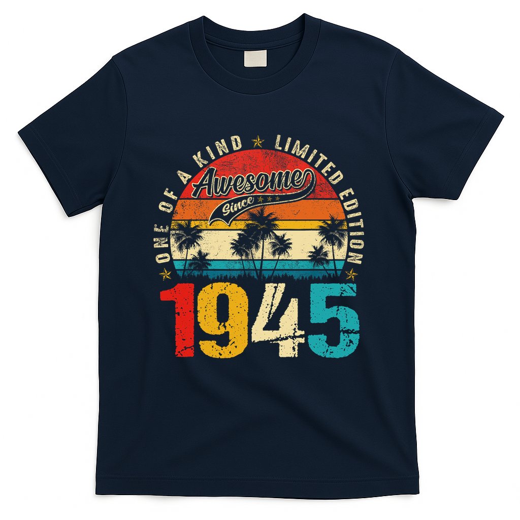 Vintage Awesome Since 1945 80th Birthday 80 Years Old T-Shirt