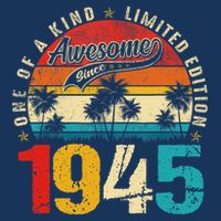 Vintage Awesome Since 1945 80th Birthday 80 Years Old Bucket Hat