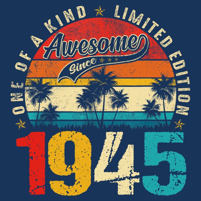 Vintage Awesome Since 1945 80th Birthday 80 Years Old Bucket Hat